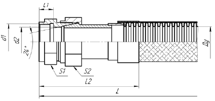 К82. МРВД с арматурой «Соединение с адаптером с наружной резьбой и плоским уплотнением»